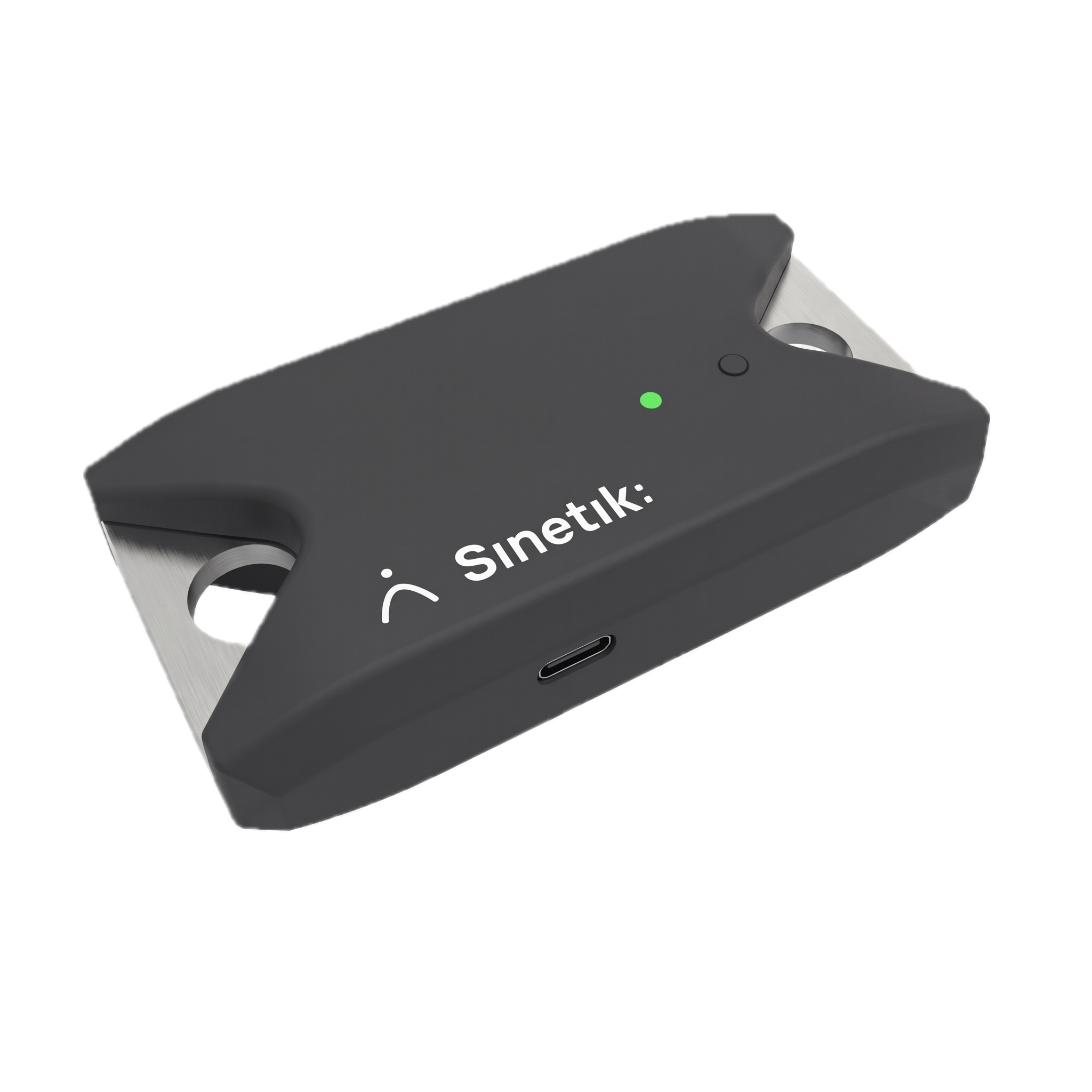 Le capteur d'évaluation isométrique Sinetik, boîtier rectangulaire avec port USB-C et témoin lumineux